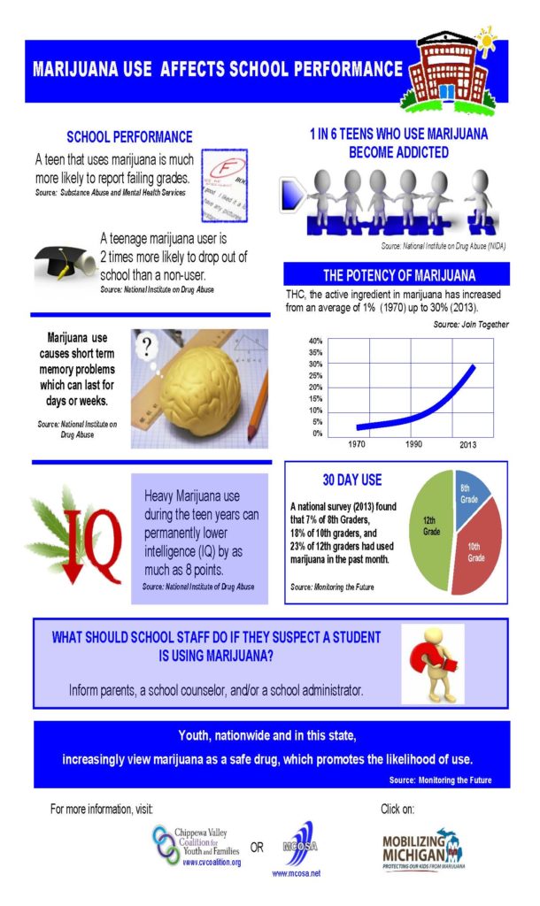 Marijuana Use Affects School Performance - Inforgraphic